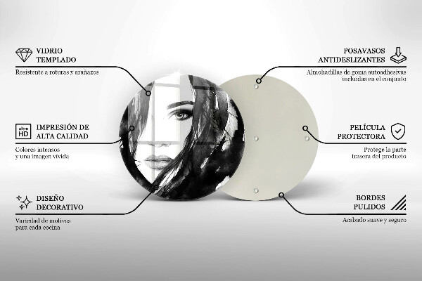 Skärbräda glas unik Kvinnans ansikte