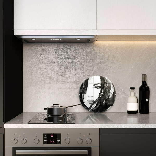 Skärbräda glas unik Kvinnans ansikte