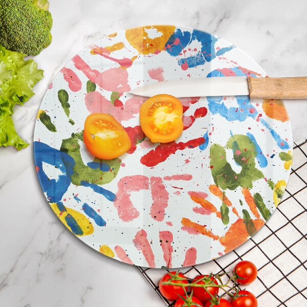 Skärbräda glas unik Spår av barnhänder