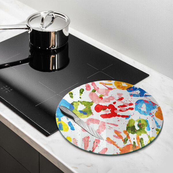 Skärbräda glas unik Spår av barnhänder