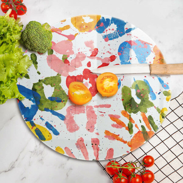 Skärbräda glas unik Spår av barnhänder