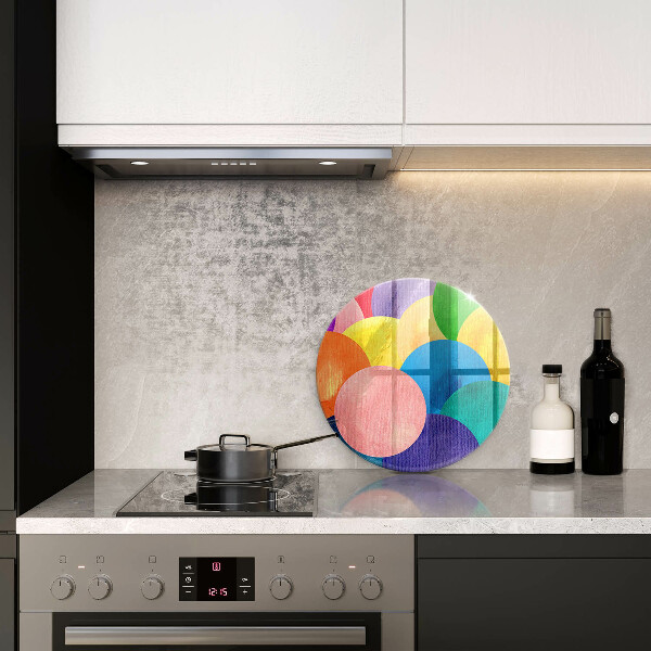 Skärbräda glas unik Färgglada cirklar