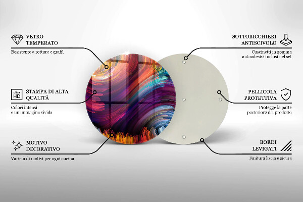 Skärbräda glas unik Färgglada höjdpunkter