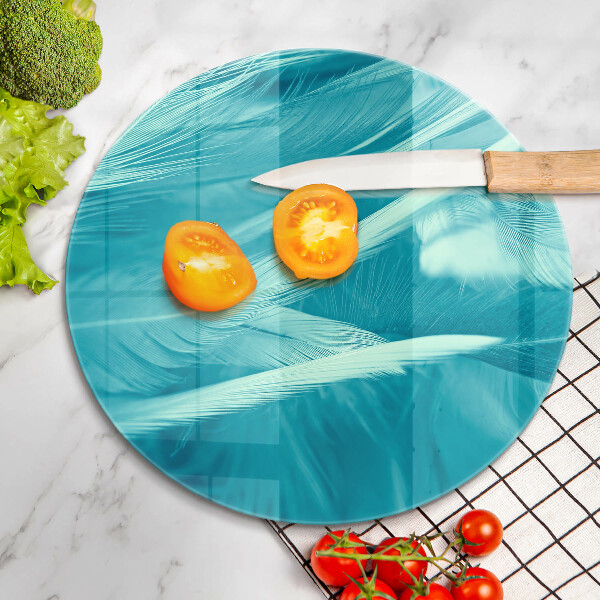 Skärbräda glas unik Fina fjädrar