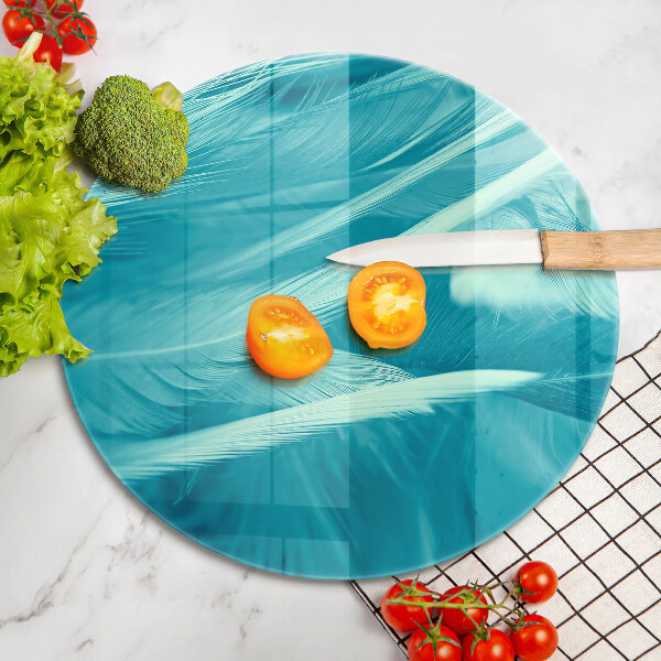 Skärbräda glas unik Fina fjädrar