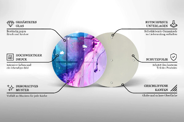 Skärbräda glas unik Abstraktionsbläck