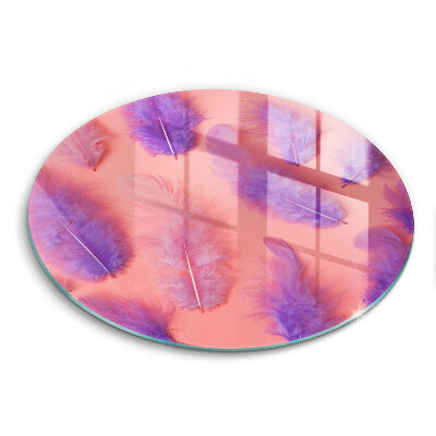 Skärbräda glas unik Fluffiga fjädrar