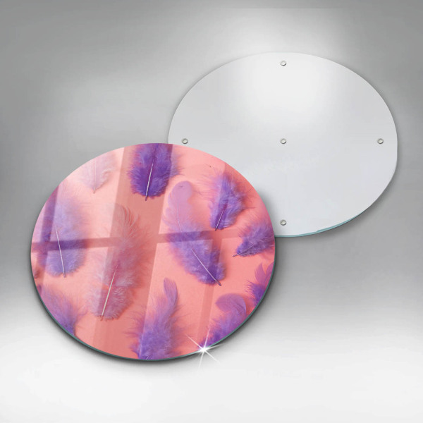 Skärbräda glas unik Fluffiga fjädrar