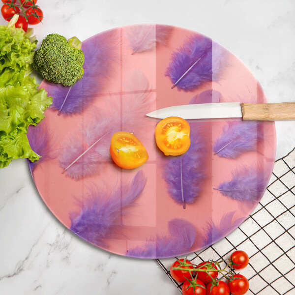 Skärbräda glas unik Fluffiga fjädrar