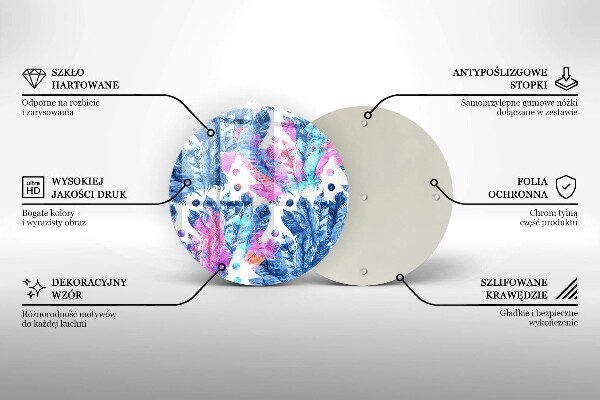 Skärbräda glas unik Fjädrar boho illustration