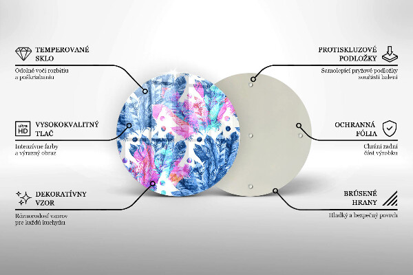 Skärbräda glas unik Fjädrar boho illustration