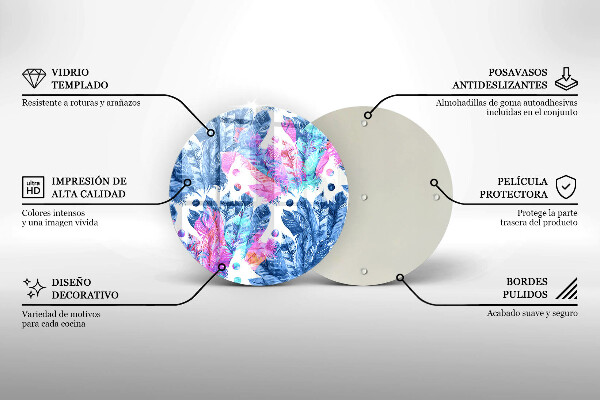 Skärbräda glas unik Fjädrar boho illustration