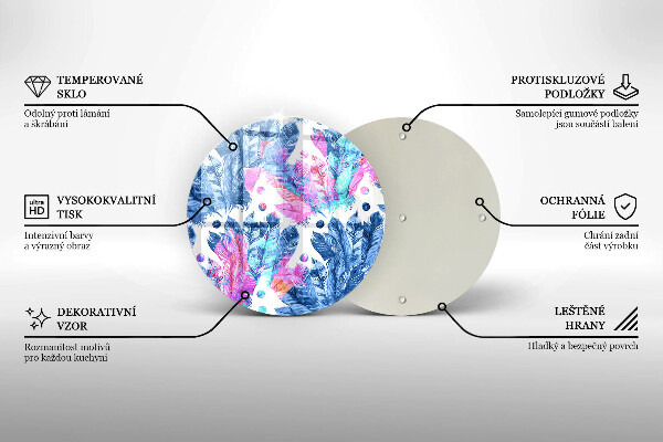 Skärbräda glas unik Fjädrar boho illustration