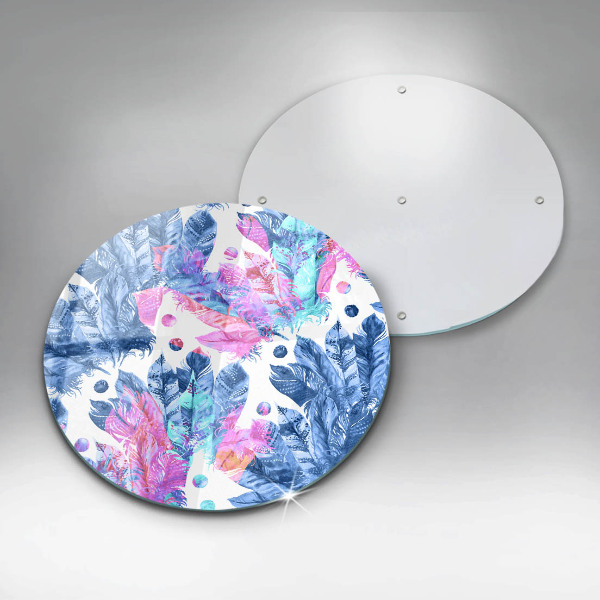 Skärbräda glas unik Fjädrar boho illustration