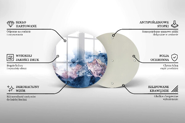 Skärbräda glas unik Abstrakt målade berg