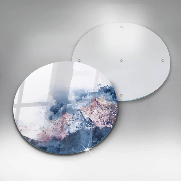 Skärbräda glas unik Abstrakt målade berg