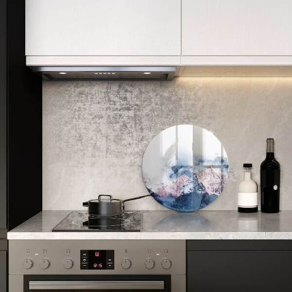 Skärbräda glas unik Abstrakt målade berg