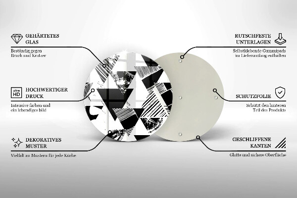 Skärbräda glas unik Geometriska trianglar