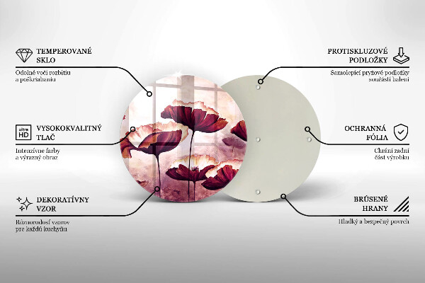 Skärbräda glas unik Målning av blommor