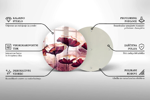 Skärbräda glas unik Målning av blommor