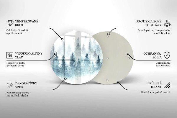 Skärbräda glas unik Målad vinterskog