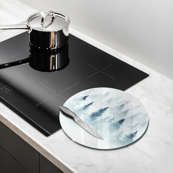 Skärbräda glas unik Målad vinterskog