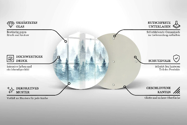 Skärbräda glas unik Målad vinterskog