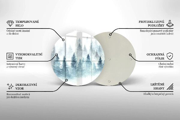 Skärbräda glas unik Målad vinterskog