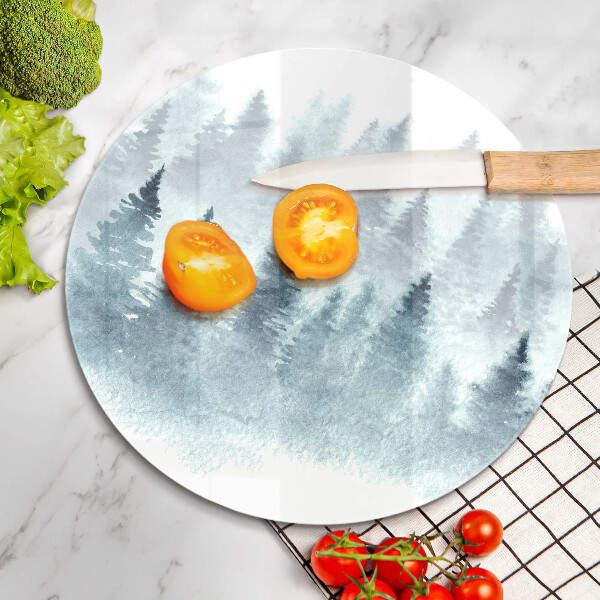 Skärbräda glas unik Målad vinterskog