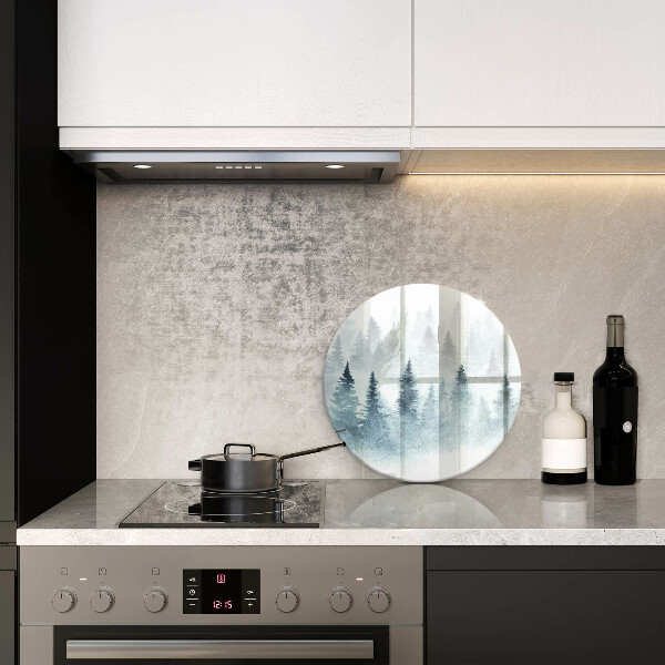 Skärbräda glas unik Målad vinterskog