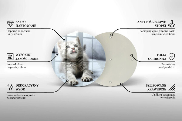 Skärbräda glas unik Liten söt kattunge