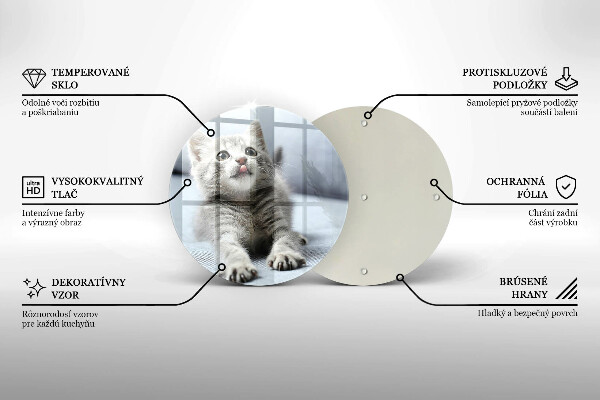 Skärbräda glas unik Liten söt kattunge