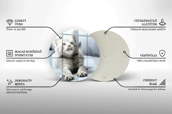 Skärbräda glas unik Liten söt kattunge