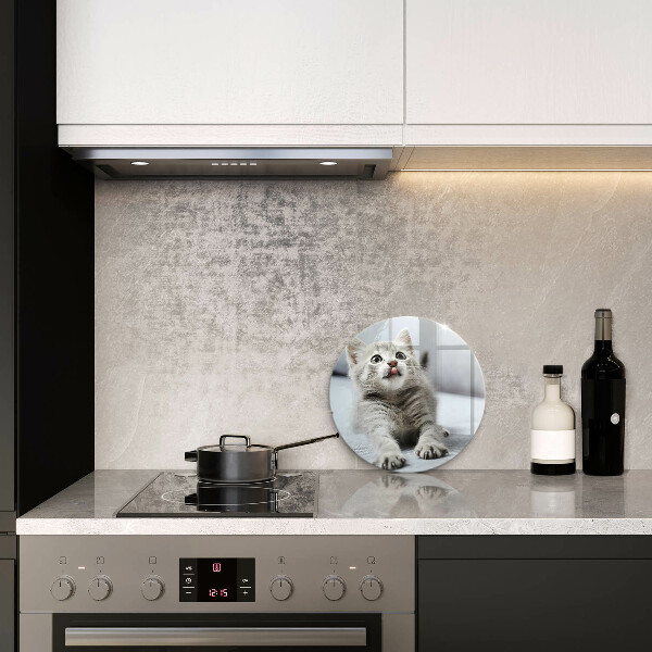 Skärbräda glas unik Liten söt kattunge