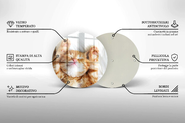 Skärbräda glas unik Liten söt kattunge