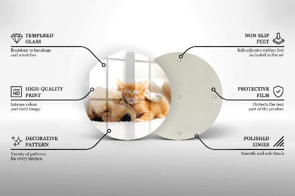 Skärbräda glas unik Djur hund och katt
