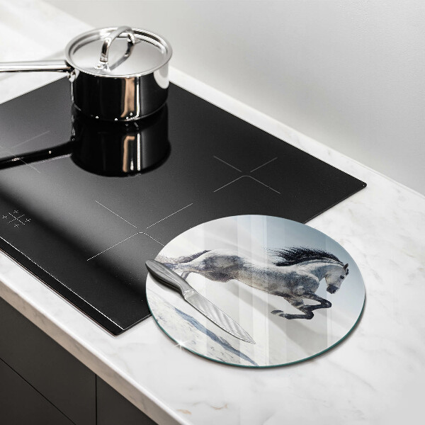 Skärbräda glas unik Vit häststev