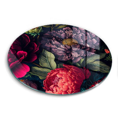 Skärbräda glas unik Vackra blommor