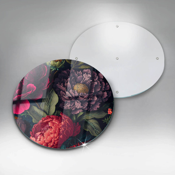 Skärbräda glas unik Vackra blommor