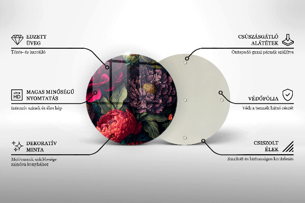 Skärbräda glas unik Vackra blommor