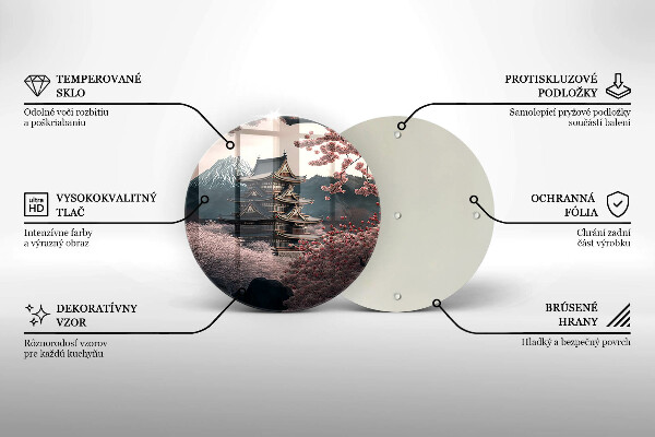 Skärbräda glas unik Japanskt byggnadslandskap