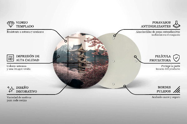 Skärbräda glas unik Japanskt byggnadslandskap