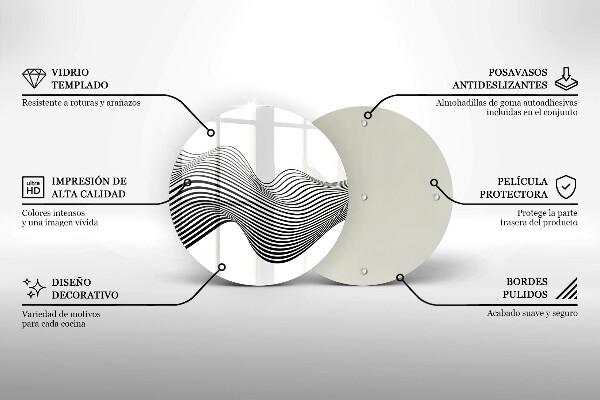 Skärbräda glas unik Linjär abstraktion
