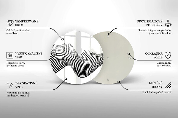 Skärbräda glas unik Linjär abstraktion