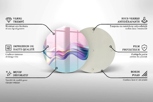 Skärbräda glas unik Pastell abstraktion