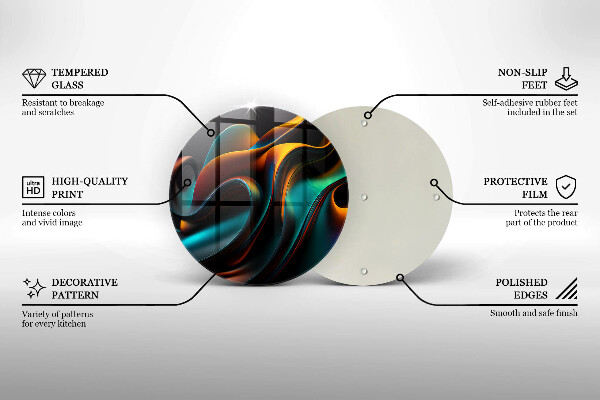 Skärbräda glas unik Färgglad abstraktion