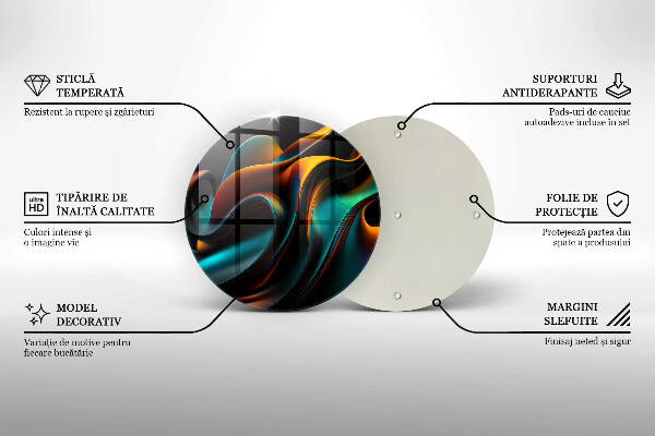 Skärbräda glas unik Färgglad abstraktion