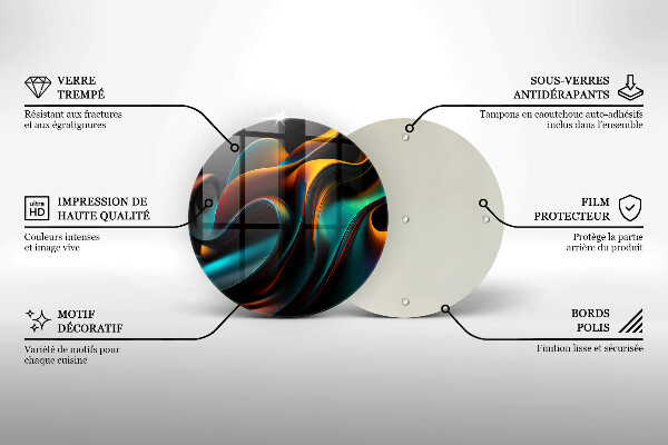 Skärbräda glas unik Färgglad abstraktion