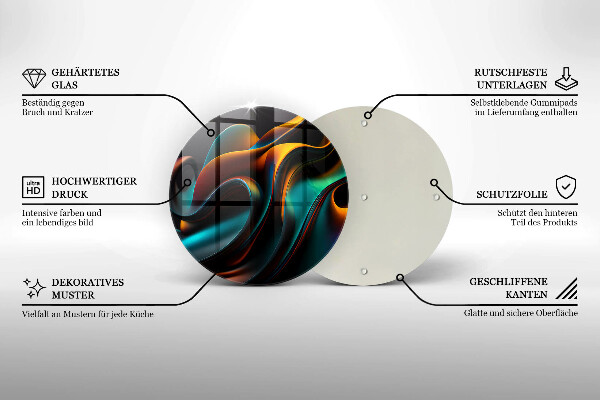 Skärbräda glas unik Färgglad abstraktion