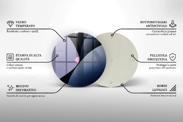 Skärbräda glas unik Abstrakta former